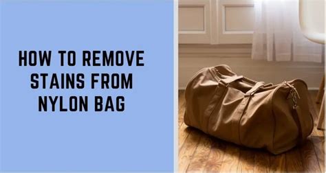 how to clean nylon bag stain|how to protect nylon bags.